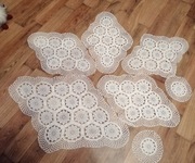Serwetki handmade, szydełkowa robota, Vintage, 13 sztuk 