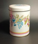 Metalowa puszka kwiaty wisteria vintage