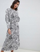 ASOS satynowa biała sukienka maxi we wzór zwierzęcy rozm. XS 34 NOWA