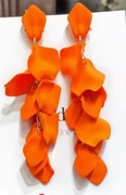 Kolczyki wiszące płatki pomarańczowe 13cm