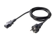 MIX kabel zasilający IEC C13 koniczynka zasilacz PC 3 Pin czarny prosty 2m