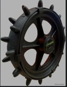 Hedgehog Fairway Protector - 25 cm czarne nakładka na kolo wózka golfowego