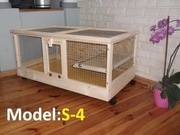 Klatka drewniana dla królika świnki morskiej. 