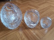 PRL Zestaw 3 koszyków kryształowych 10cm 15cm 20cm stan BDB! POLECAM! 