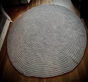 Dywan RĘCZNIE ROBIONY ciemnoszary okrągły HANDMADE