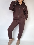 Ocieplany dres brązowy | rozmiar uniwersalny | bluza na zamek