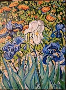 Irysy – kopia fragmentu obrazu Van Gogha | Olej na płótnie 30x40 cm 