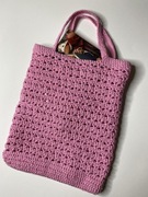 Modna Torba torebka Handmade z cottonowej włóczki