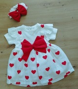 Sukienka niemowlęca trzy warstwy tiul + opaska 62/68