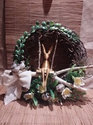 Stroik, dekoracja zająć na huśtawce 