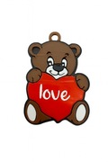 Breloczek miś, niedźwiadek z serduszkiem na walentynki, Love, wydruk 3d