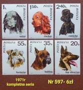Znaczki fauna:597: zwierzęta, psy- Rumunia 1971r **