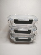 Zestaw 3x pojemników szklanych hermetycznych Lunch Box 625ml