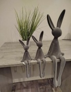 Zające Wielkanocne flokowane siedzące 