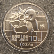 Chiny  "Panda" 1989  srebro uncja 