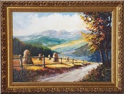 Obraz olejny ręcznie malowany w bogatej ramie.