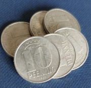 Moneta Niemcy 10 fenigów 1967 NRD 