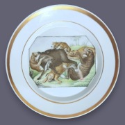 Talerz KPM Berlin 1849-70 Scena Polowania Königliche Porzellan Manufaktur