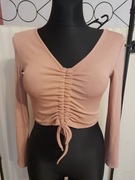 Top prazek marszczenie długi rękaw 