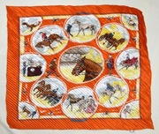 Oryginalna, jedwabna PLISOWANA apaszka HERMES Paris - AUTEUIL en MAI - 1997