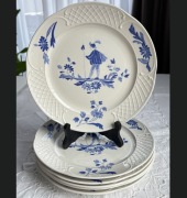 Komplet 6 talerzy Villeroy & Boch 24 cm "Moustiers style blue" France