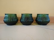 Świecznik zielony szklany IKEA 3 szt.