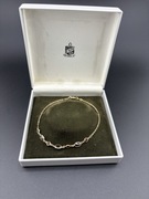 Bransoletka srebrna 835 ZŁOCONA z czerwonymi kamieniami | vintage | 18,5 cm