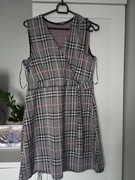 QUIZ dzianinowa SUKIENKA kopertowa KRATKA mini MODNA _ 38