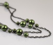 Naszyjnik Ciemno Zielony Zieleń Lasu