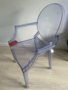 Krzesło Kartell Louis Ghost niebieskie