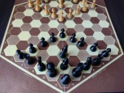 Szachy heksagonalne Glińskiego, Hexagonal Chess, kompletny zestaw, UNIKAT