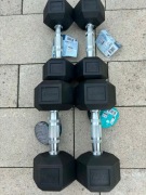 Hantle hex 2x5kg i 2x7,5kg ogumowane obciążenie