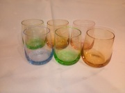 6x Szklanki Kolorowe | Grube Denko PRL | Vintage Design 8cm