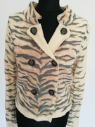 Marccain Żakiet Sweter Wełna Narzutka Zwierzęcy Wzór Wełniany R S 