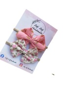 Kokardy na opasce bezuciskowej zestaw w kwiaty