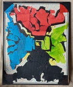 "Kompozycja industrialna 3" - obraz, akryl na plótnie, 40x50