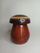 Stara skarbonka PRL drewniany grzybek grzyb figurka 