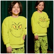 Bluza dziecięca Grinch włochata 122cm Święta Mikołaj