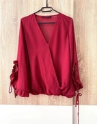 bluzka, rozm. S, mgiełka, gładka, na zakładkę, modna, na wiosnę