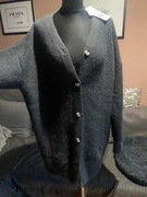 ZARA długi sweter kardigan wdzianko narzutka tunika oversize duży gruby