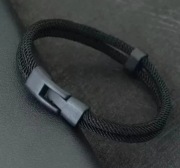 Bransoletka męska, czarna, w stylu etnicznym. Nowa.