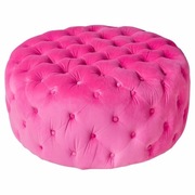 Puf pikowany welurowy Glamour - różowy XXL