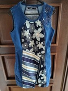 Jeansowa sukienka Desigual - r.38 (nowa bez metki)