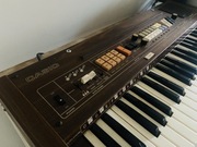 Keyboard Casio CASIOTONE 401 japoński vintage 1980 w drewnianej ramie