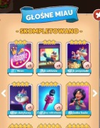 Coin Master głośne miau zestaw 5 kart kocie przysmaki ekran dotykowy 
