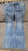  dżinsy dzwony zdobione ładny wzór przecierane rozmiar M 36 