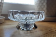 Patera kryształowa na posrebrzanej podstawie