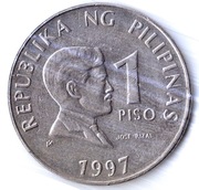 FILIPINY 1 peso 1997. KM# 269, AU, niemagnetyczne