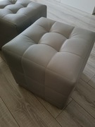 Pufa 2szt.ekoskóra jasno szary