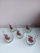 szklanki kubki dekoracyjne,szkło malowane PRL